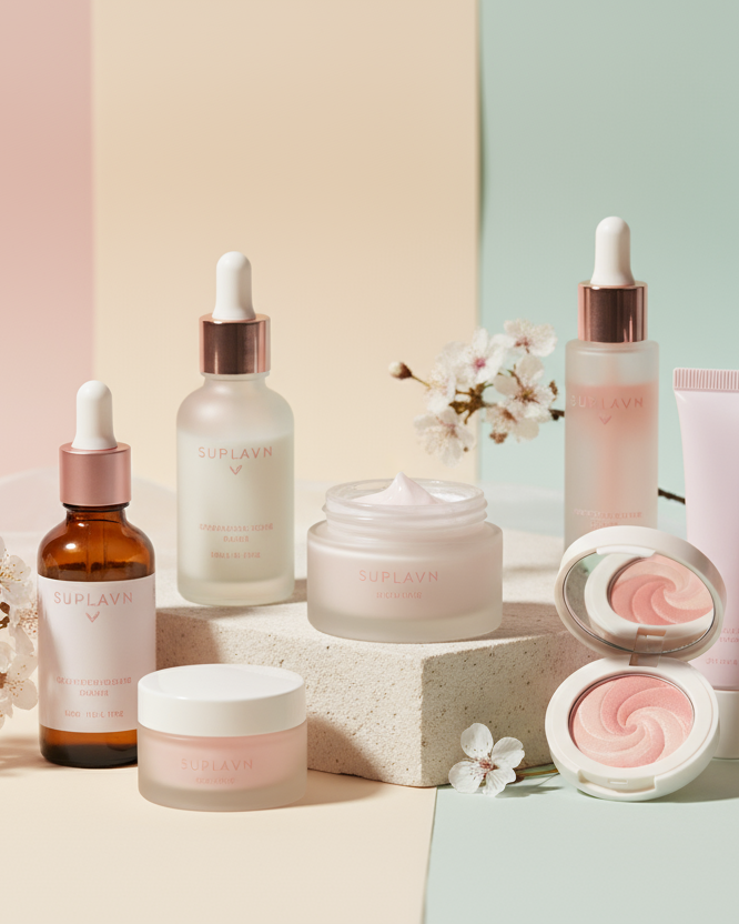 kaunis kuva tuotteista, hempeällä ilmeellä